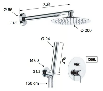 X STYLE - Shower set with hand shower by Remer Rubinetterie - view 3